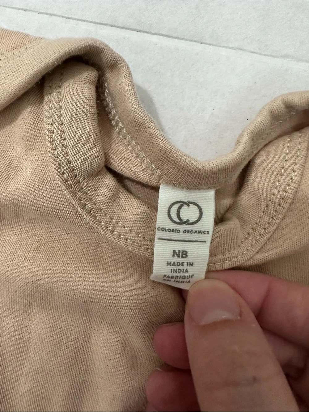 COLORED ORGANICS Beige Bodysuit Newborn